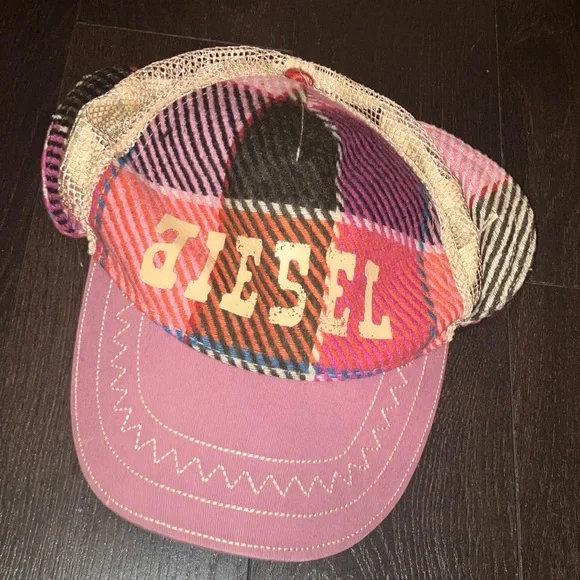 Colorful Diesel pink Patchwork Cap - Picture 2 of 8